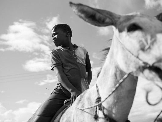 Boy on Donkey, Botswana